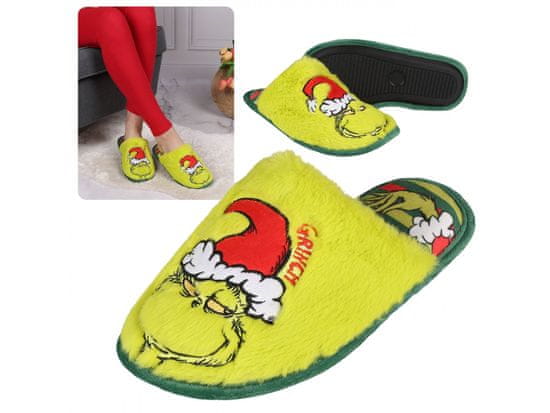 sarcia.eu The Grinch ženski copati, zeleni, krzneni hišni čevlji