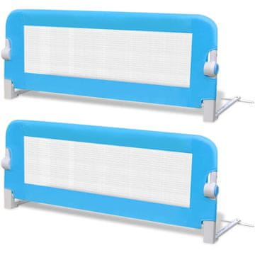 Vidaxl Posteljno varovalo za otroke 2 kosa modro 102x42 cm