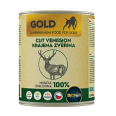 IRONpet Gold Dog Venison Cut Muscle v konzervi 800g