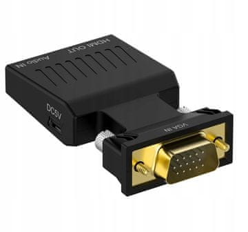 CO2 ADAPTER PRETVORNIK VGA V HDMI D-SUB V FULL HD + ZVOK