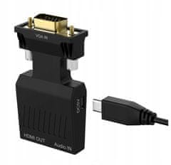 CO2 ADAPTER PRETVORNIK VGA V HDMI D-SUB V FULL HD + ZVOK