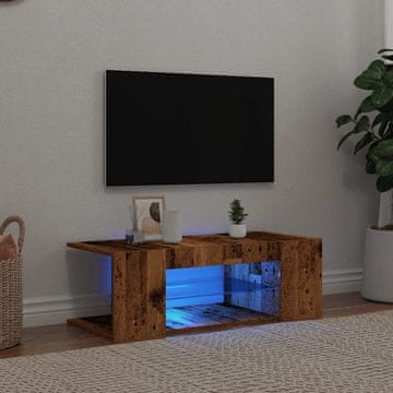 Vidaxl vidaXL TV omarica z LED osvetlitvijo, starinski les, 90x39x30 cm