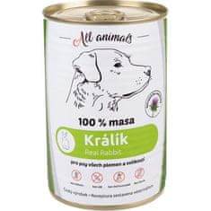 All Animals cons. za pse kunčje meso 400g