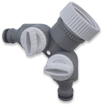 Bradas Vtičnica z ventilom za dve hitri spojki 1" + 3/4", WL-2222, BELA