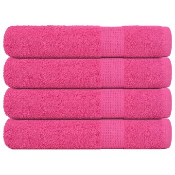 Vidaxl Brisače za savno 4 kos roza 80x200 cm 360 gsm 100% bombaž