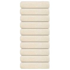 Vidaxl Brisače za roke 10 kos krem 50x100 cm 360 gsm 100% bombaž