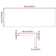 Vidaxl Podloge za stopnice 2 kosa 70x30x2 cm trdna hrastovina