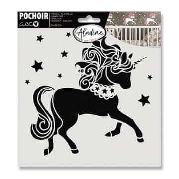 Aladine Plastična šablona - Enorog - 20 x 20 cm