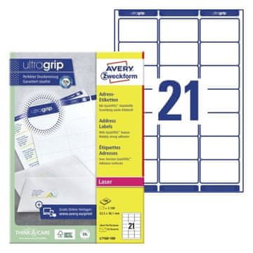 Avery Zweckform Etikete zweckform l7160 63,5x38,1mm 1/100
