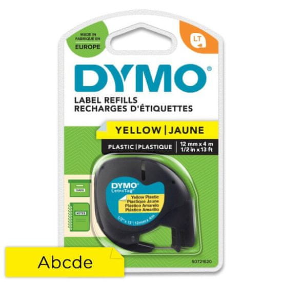 Dymo Originalni trakovi za LetraTag, 12 mm x 4 m, rumena plastika