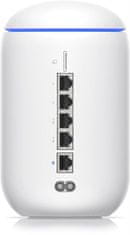 Ubiquiti UniFi Dream Router Wi-Fi6, 802.11ax, 4x LAN, 1x WAN, WPA3, 4x4 MU-MIMO, OFDMA, 2x izhod PoE, bela