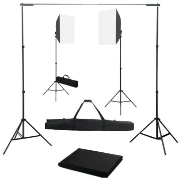Vidaxl Komplet za fotografski studio s softbox svetilkami in ozadjem