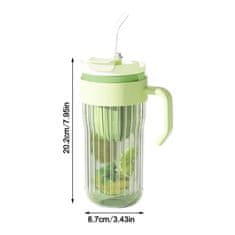 LIVEFY skodelica s slamico Ribbed 550ml, zelena
