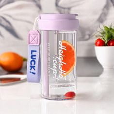 LIVEFY skodelica s slamico Simple 600ml, vijolična