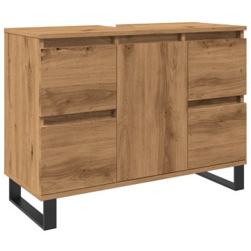 Vidaxl Kopalniška omara za umivalnik Artisan Oak 80x33x60 cm