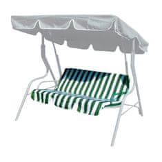Happy Green 3-sedežna blazina za gugalnico, zeleno-beli trakovi, 2-delni komplet 129 × 43 cm