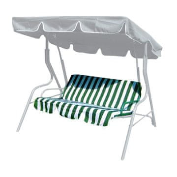 Happy Green 3-sedežna blazina za gugalnico, zeleno-beli trakovi, 2-delni komplet 129 × 43 cm