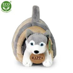 Rappa Plišasti pes Husky z zabojčkom 13 cm EKOLOŠKO PRIJAZNO