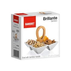 Banquet Deljena skleda 21x21x17cm porcelan/bambus BRILLANTE