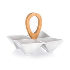 Banquet Deljena skleda 21x21x17cm porcelan/bambus BRILLANTE