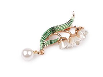 Broška z biserom, bela