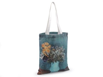 Tekstilna bombažna vrečka 33x41 cm - zelena žajbelj temna