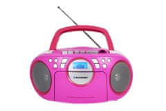 Blaupunkt Prenosni CD/MP3 predvajalnik Blaupunkt BB16PK v roza barvi, z USB predvajanjem, AUX vhodom in 40 prednastavljenimi radijskimi postajami.