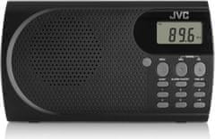 JVC Prenosni radio JVC RA-E431B, FM z analognim tunerjem, LCD zaslon, alarm, 10 prednastavljenih postaj, črn, AC/baterijski napajanje