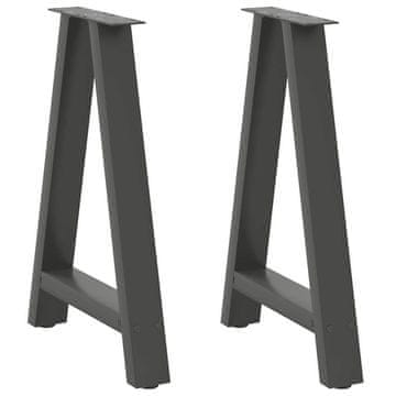 Vidaxl Noge za jedilno mizo v obliki črke A, 2 kosa, antracitne, 60 x (72-73) cm, jeklo
