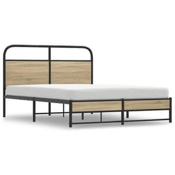 Vidaxl Posteljni okvir brez vzmetnice 120x190 cm dim. hrast inž. les