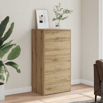 Vidaxl vidaXL Predalnik s 6 predali, hrastov les, 50x34x96 cm