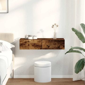 Vidaxl vidaXL Stenska polica s predali dimljen hrast 80x33x17 cm