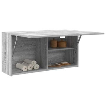 Vidaxl vidaXL Stenska kopalniška omarica, siva, sonoma hrast, 80x25x40 cm
