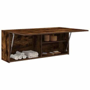 Vidaxl vidaXL Stenska kopalniška omarica dimljen hrast 100x25x40 cm