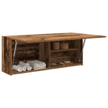 Vidaxl vidaXL Stenska kopalniška omarica, starinski les, 100x25x40 cm