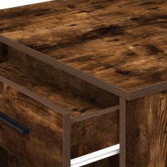 Vidaxl Pisalna miza s predalom in polico dimljeni hrast 102x62x77,5 cm