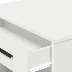 Vidaxl Pisalna miza s predalom in polico bela 102x62x77,5 cm inž. les