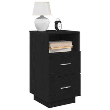 Vidaxl vidaXL Nočne omarice z 2 predaloma, 2 kosa, črne, 36x36x68 cm