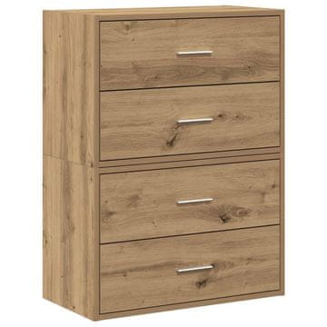 Vidaxl Omarice z 2 predaloma 2 kosa artisan hrast 60x31x40 cm inž. les
