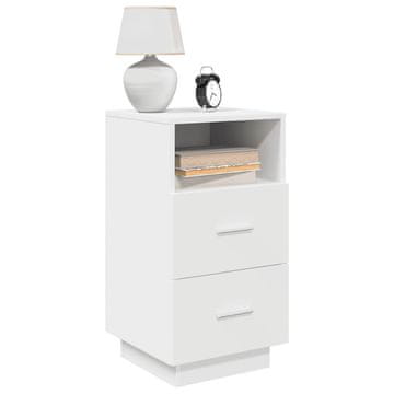 Vidaxl vidaXL Nočne omarice z 2 predaloma, 2 kosa, bele, 36x36x68 cm