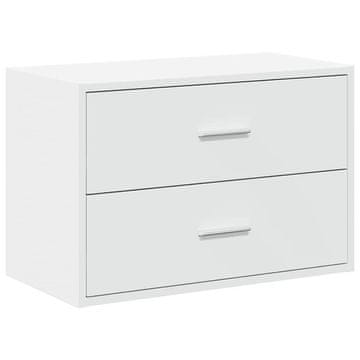 Vidaxl Omara z 2 predaloma bela 60x31x40 cm inženirski les
