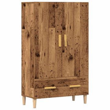 Vidaxl Visoka deska Old Wood 70x31x115 cm Inženirski les