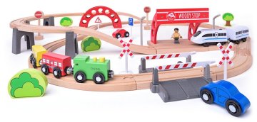 Hape WOODY 102193064 Vlakovna proga 60 kosov