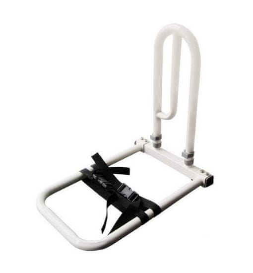 Sundo Višinsko nastavljiva posteljna ograja za enostavno vstajanje, maksimalna obremenitev 60 kg, bela, iz jekla, prilagodljiva dolžina 46-55 cm, z varnostnim trakom.
