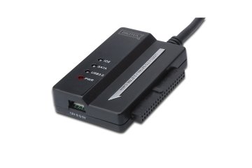 Digitus DIGITUS USB 3.0 HDD-adapter kabel za SATA II in 3.5" IDE, črn, hitrosti prenosa podatkov do 5000 Gbit/s, Kitajska