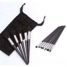 Flamenco Mystique Set 13 čopičev za ličenje v črni embalaži, sintetične ščetine, dimenzije škatle 12x22x2 cm