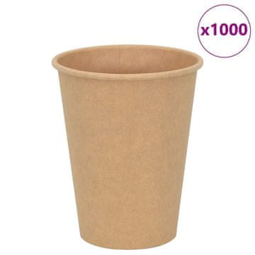 Vidaxl Papirnate skodelice za kavo 1000 kosov 300 ml rjave barve