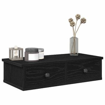 Vidaxl vidaXL Stenska polica s predali črna 60x25x15 cm
