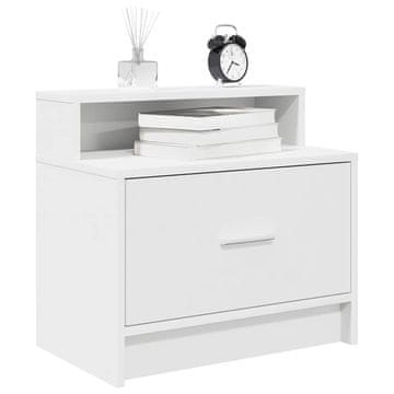 Vidaxl vidaXL Nočna omarica s predalom bela 51x31x47 cm