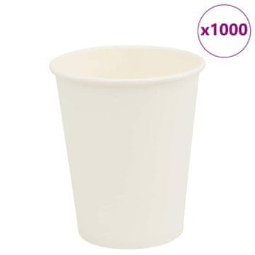 Vidaxl Papirnate skodelice za kavo 1000 kosov 8oz 200ml Bela